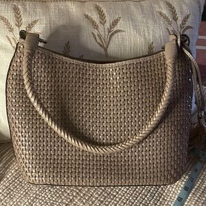 Patricia Nash Elegant Tan Woven Handbag
